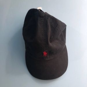 Black and red polo hat